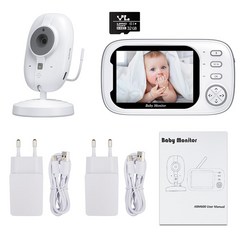 베이비 모니터 홈캠 수면교육 Tomteen 무선 비디오 베이비 모니터 야간 투시 온도 모니터링 양방향 오디, 03 baby monitor 32GB
