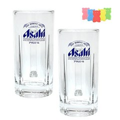 아사히 Asahi 슈퍼 드라이 435ml 맥주 머그 글라스받침 포함, 아사히 F, 2피스, 1개