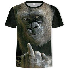 웃긴 원숭이 고릴라 반팔 티셔츠