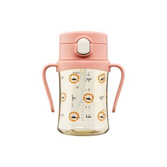 아키움 패턴 디자인 유아빨대컵 아키컵 유아물병 단품, 핑크 라이언 200ml, 1개, 200ml