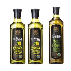 해표 카놀라유900ml 2입+압착올리브유900ml 총 3입, 900ml, 1세트