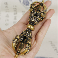 구리 금강저 불교 티베트 네팔 공예품 밀종법기 명상 이 장식품, A-13cm