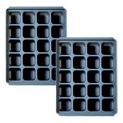 티지엠 실리콘 멀티 큐브 이유식 보관 용기 냉동보관 20구 2p + 뚜껑 2p 네이비 2개