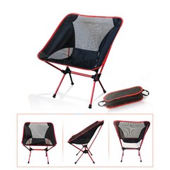 Hewolf 캠핑 의자 야외 조명 Foldable 등 받침 휴대용 하이킹 소형 가구 배낭 낚시 라운지 비치 의자, 중국, 빨간색 작은, 빨간 작은, 1개