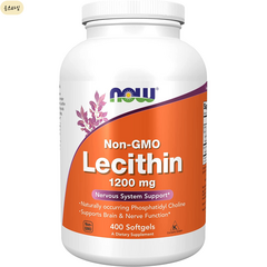 미국직배송 NOW 레시틴 Lecithin 1200mg 천연 포스파티딜콜린 400소프트젤, 1개