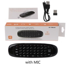미니 무선 키보드 C120 음성 검색 마이크가 포함 된 플라이 에어 마우스 2.4G 미니 무선 키보드 PC TV AU18 20, 한개옵션1