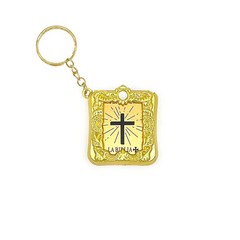 BESTPARTYFAVORS 12팩 미니 성경 열쇠고리 영어 및 스페인어 예수.. 정품보장, Spanish Gold