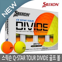 스릭슨 디바이드 골프공 SRIXON Q-Star Tour Divide 옐로우 블루오렌지레드, Q-STAR DIVIDE-1더즌(12알):옐로우/오렌지, 12개입, 1개