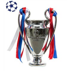 UEFA 유럽 챔피언스리그 챔스 축구 우승팀 트로피컵 빅이어 사이즈별 첼시 레알 뮌헨, 2019 바이에른(32cm) 빨간색 흰색 리본