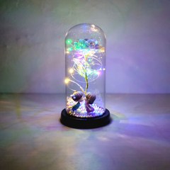 LED 유리돔 무드등 선물용 인테리어소품, 혼합색상