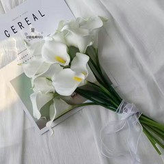부케 결혼 튤립 은방울꽃 믹스 꽃다발 소청 사진 소품 모조 꽃, 마제련 10지 완제품 출하