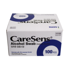 케어센스 알콜스왑 100매 알콜솜 알코올솜 일회용 소독솜, 100개, 1박스