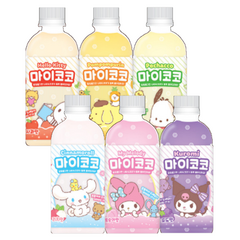 산리오 마이코코 6종 (리치맛+포도맛+파인애플맛+복숭아맛+사과맛+레몬맛), 1세트, 340ml