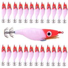 MEN피싱 왕눈이에기 색동에기 문어 갑오징어 쭈꾸미낚시 루어 야광에기, 25개