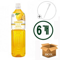 대상 레몬 에이드 시럽 1.5L 6개 + 펌프 1개, 1.47L