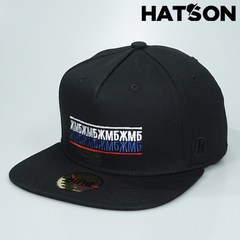 [햇츠온]J0SM225BK HatsON 브랜드 남자 여자 코디 심플 로고 스타일 블루 블랙 스냅백 힙합 야구 모자 AD