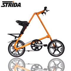 STRIDA 속도 Lida 휴대용 접이식 자전거 16 인치 LT 정품 내구성 벨트 단일 속도 접이식 자전거, 16인치, 상디
