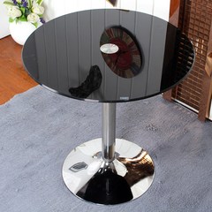 원형 유리테이블 식탁 사이드테이블 스텐다리, 블랙 60 직경 70 높이