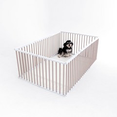독톡 강아지 울타리 펜스 ABS 50cm 10p, 상하단(화이트), 파이프(코코아밀크)