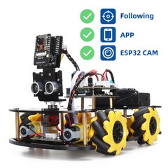코딩로봇 AI Arduino 프로그래밍 용 로봇 스타터 키트 ESP32 Wifi 카메라 및 코드 학습 기능 개발 풀 버전 자동화 세트, App x ESP32 Cam