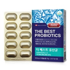 노블 더 베스트 유산균 프로바이오틱수 500mg 30캡슐 1개월 30일, 1개