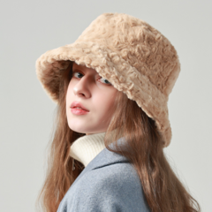 아베크듀블루 여성 양털 벙거지 버킷햇 모자