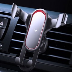 EV6 아이오닉 샵드루 차량용 송풍구 메탈 거치대 중력, 블랙, 1개