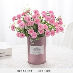 고급 모조 꽃 리틀 라일락 카네이션 홈 테이블 세팅 장식 조화 피크닉 꽃바구니 쇼윈도 장식, 색깔8