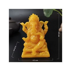 주님 가네샤 부처상 홈 데코 코끼리 신 조각 인형 장식품 부처상 풍수 행운의 선물, Orange, Orange