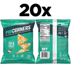 Popcorners 팝코너스 씨솔트 콘 스낵 28g X 20팩, 10705620001, 20개