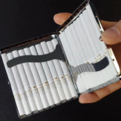 스틸 디자인 담배 시가 케이스 20개비 스틸홀더 원터치 담뱃갑 모던 메탈 담배갑, 20개