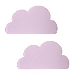 구름 실리콘 식탁 매트, 핑크, 2개