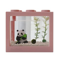 세남자바스켓 귀여운 동물친구들 국산 마리모 키우기 DIY세트, 대나무판다+인디핑크 블럭