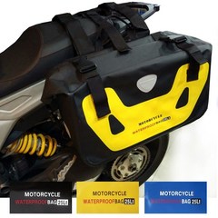 쿠시마 오토바이가방 바이크가방 방수사이드백 헬멧수납 투어가방 50L새들백, 네온그린