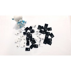 공단인쇄 직조주자 의류사이즈라벨 검정 백색 100pcs 사이즈컷팅라벨, 2XL/100개, 흰색