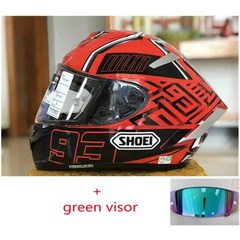 바이크 헬멧 오토바이 스쿠터 반모 풀 오픈 SHOEI X 14 페이스 R1 60 주년 기념 쇼에이, 31.green visor - S