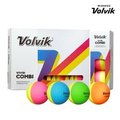 VOLVIK 볼빅 비비드 콤비 3피스 골프공 1더즌(12알) 무광 컬러볼, 1세트, 4색, 12개