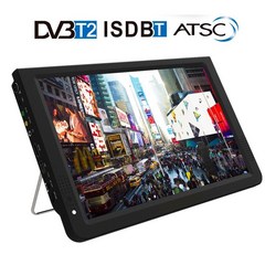 노브랜드티비 캠핑티비 캠핑용 소형 tv d12 인치 hd 초박형 휴대용 dvb-t2 atsc isdb-t 디지털 및 아날로그 미니 자동차 텔레비전 지원 usb sd 카드 mp4