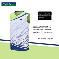 YONEX 남녀공용 스포츠 저지 스포츠 의류 배드민턴 의류 2022 민소매 재킷 110222, L, 02 육군 녹색