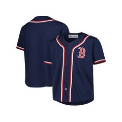보스턴 레드삭스 MLB 유소년 남학생 버튼업 팀 네이비 티셔츠 유니폼: 4/5 - 18