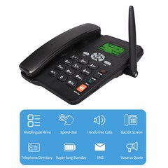 무선 전화기 데스크탑 GSM 850 900 1800 1900MHZ 듀얼 SIM 카드 지원 2G 고정 안테나 라디오 시계 포함, 한개옵션0