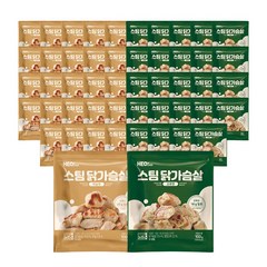 허닭 스팀 닭가슴살 2종 100g (마늘맛+고추맛), 50팩