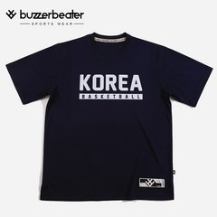 [버저비터] 농구 반팔 네이비 KOREA TEXT 티셔츠