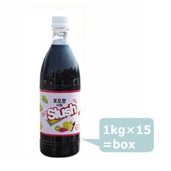 슬러시원액 포도맛 1박스(1kg 15병) 한국이안스 정품, 단품, 1kg, 1개