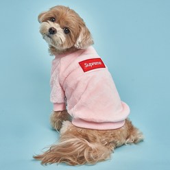 도그아이 슈프림 보아티 강아지 티셔츠, 핑크
