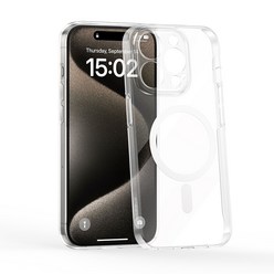 베이스어스 맥세이프 호환 마그네틱 초슬림 변색방지 루센트 젤하드 휴대폰 케이스 0.5mm