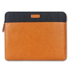 베라코사 클래시컬 인조가죽 노트북 파우치 VCP-2853, BROWN + BLACK, 14.1in