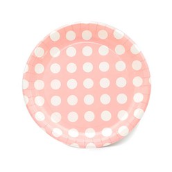 파티피아 파티접시 도트무늬 핑크 18cm, 6개입, 3개