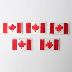 패션포인트 미니 자수 와펜 43 x 27 mm, 캐나다 국기, 5개입
