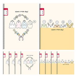 영아트 일기장 넓은칸 스프링노트 여아용, 랜덤 발송, 10개